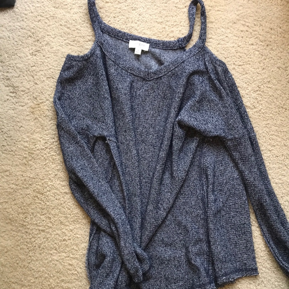 Cold shoulder sweater